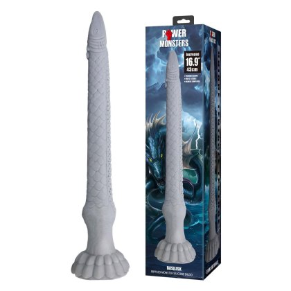 Power Monsters Basilisk - falowane dildo silikonowe, 43 cm