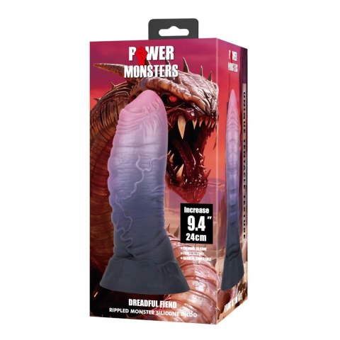 Power Monsters Dreadful Fiend - 24 cm Rippled Monster Silicone Dildo
