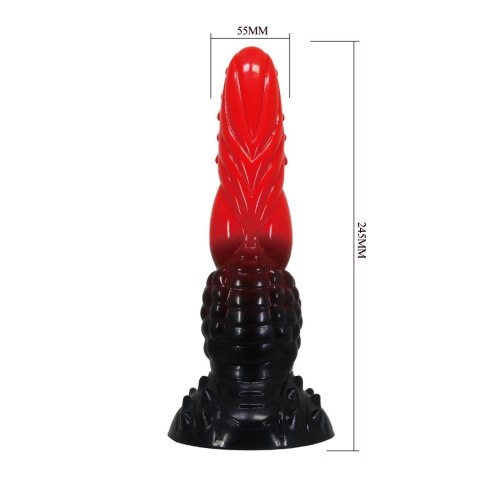 Power Monsters Fire Dragon - 24.5 cm Rippled Monster Silicone Dildo
