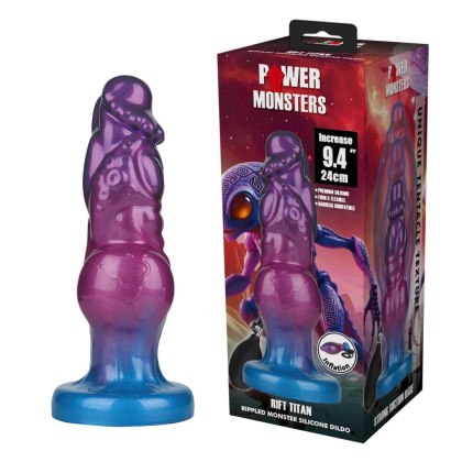 Power Monsters Rift Titan - 24 cm Rippled Monster Silicone Dildo