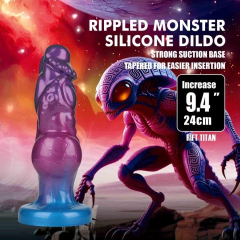 Power Monsters Rift Titan - 24 cm Rippled Monster Silicone Dildo