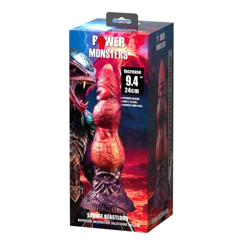 Power Monsters Savage Beastlord - 24 cm Rippled Monster Silicone Dildo