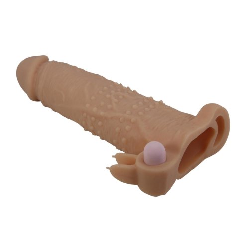 Pretty Love Quillon - 20 cm Vibrating Penis Sleeve Natural