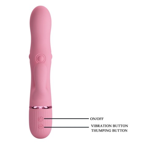 Pretty Love Zach Four-Sided Thumping Rabbit Vibrator - Pink