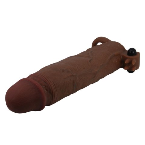 Pretty Love Xerxes - 22 cm Vibrating Penis Sleeve, Dark Brown