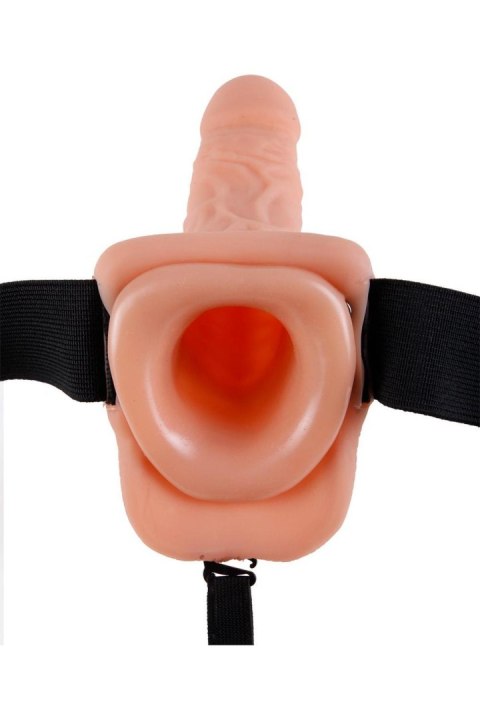 Fetish Fantasy Series - wibrujący pusty strap-on 7 cali z jądrami