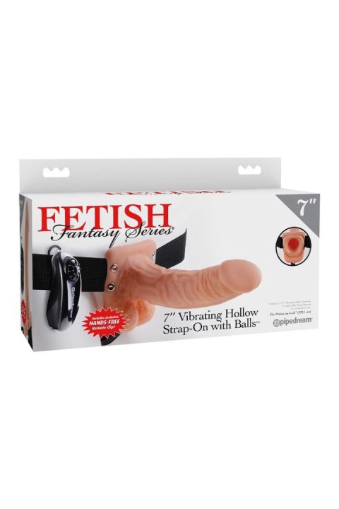 Fetish Fantasy Series - wibrujący pusty strap-on 7 cali z jądrami