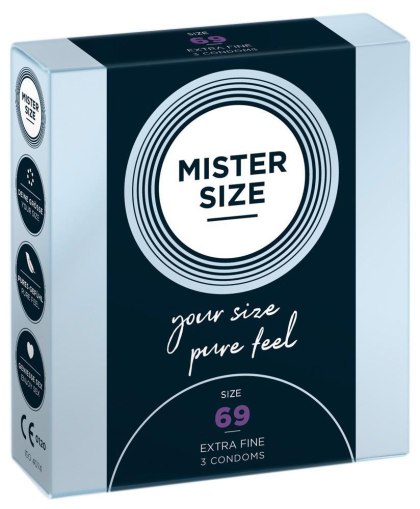 Mister Size 69 - prezerwatywy 69 mm, 3 szt.