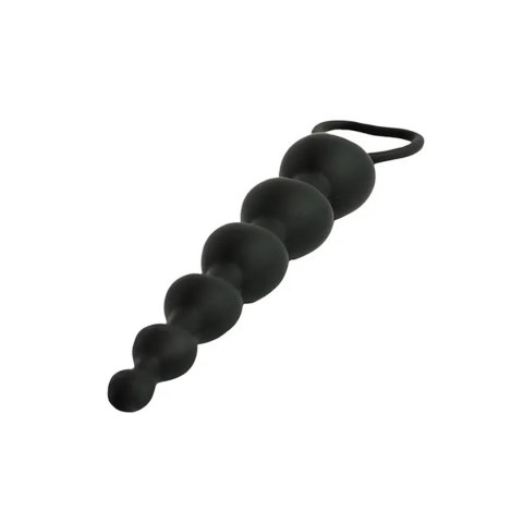 Silikonowe kulki analne w kształcie serduszek, czarne, 18 cm