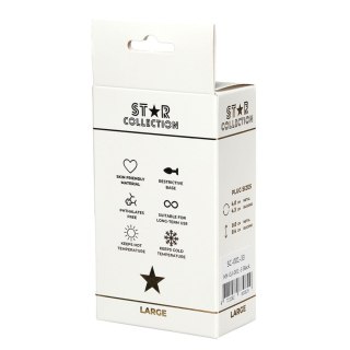 Star Collection - Black Silicone Anal Plug L - Light Blue Stone