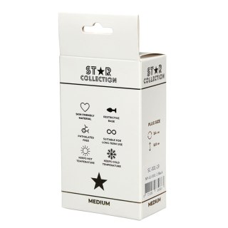Star Collection - Black Silicone Anal Plug M - Purple Stone