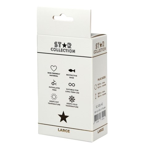 Star Collection - Purple Silicone Anal Plug L - Pink Stone