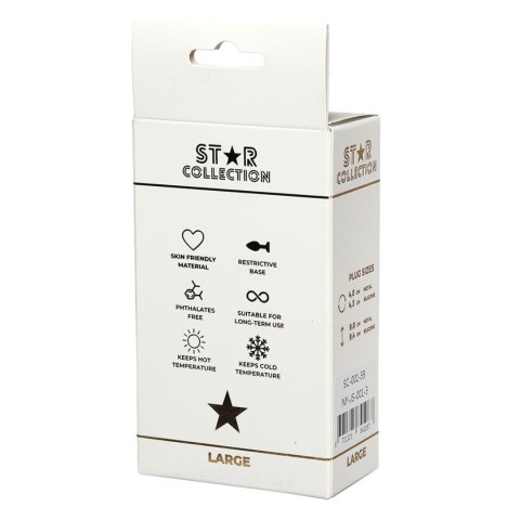 Star Collection - Silver Metal Anal Plug L - Purple Stone