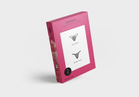 Bianca 2-pak stringi otwarte L/XL
