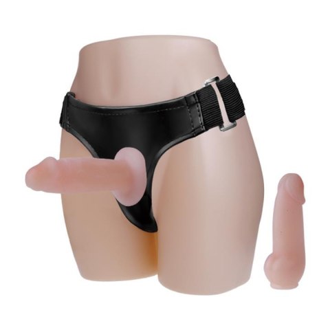 Baile Jessica - zestaw strap-on z 2 dildo TPR, wodoodporny