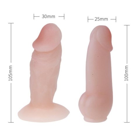 Baile Jessica - zestaw strap-on z 2 dildo TPR, wodoodporny