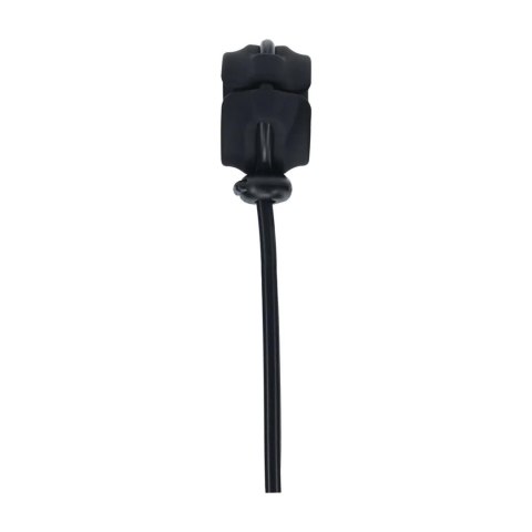 Detachable Wide Adjustable Silicone Lasso Cockring - 5mm - Black