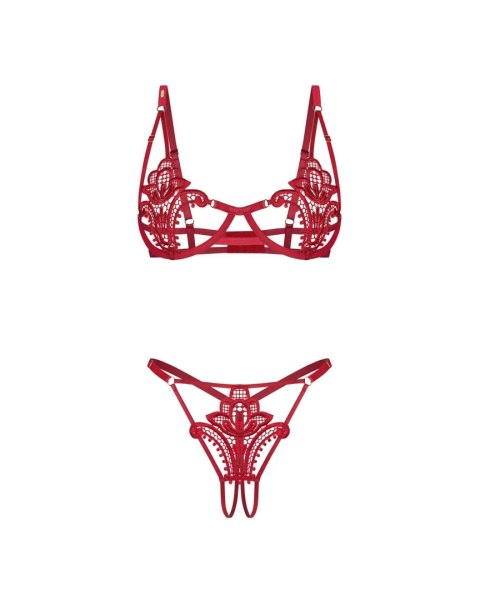 Luise Sublim Red komplet 2-częściowy otwarty L/XL
