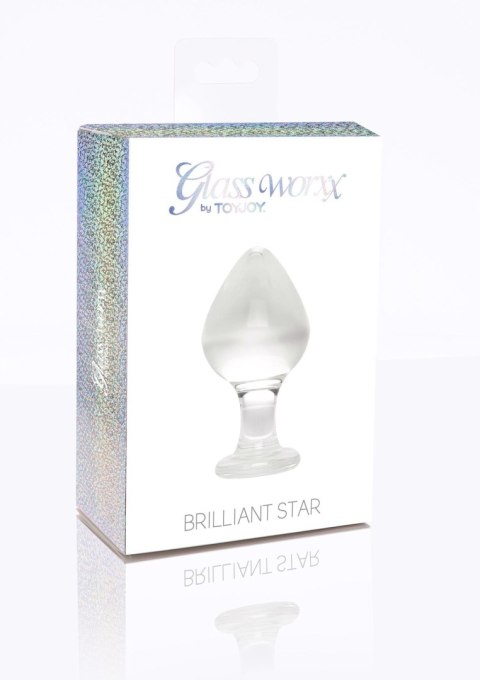 Toy Joy Glass Worxx Brilliant Star - szklany korek analny, 9 cm