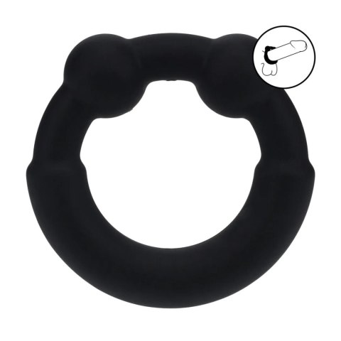 Metal and Silicone Cockring - Black