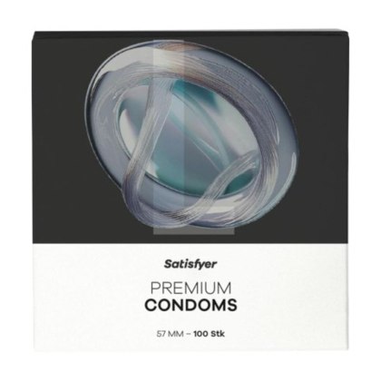 Satisfyer prezerwatywy lateksowe 57 mm (L), 100 szt.