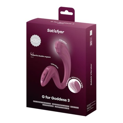 Satisfyer G for Goddess 3 - wibrator króliczek, bordowy