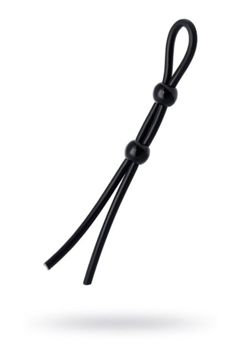 Lasso on the penis A-toys by TOYFA with two beads, silicone, black, 19.5 cm