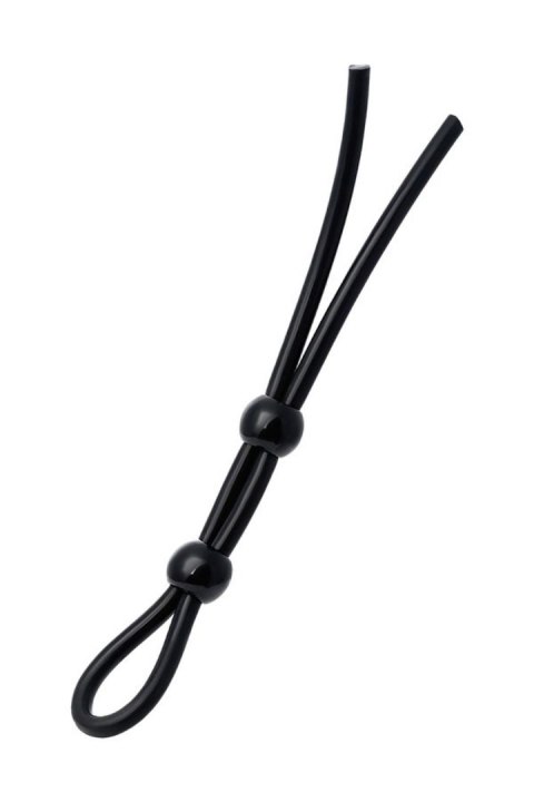 Lasso on the penis A-toys by TOYFA with two beads, silicone, black, 19.5 cm