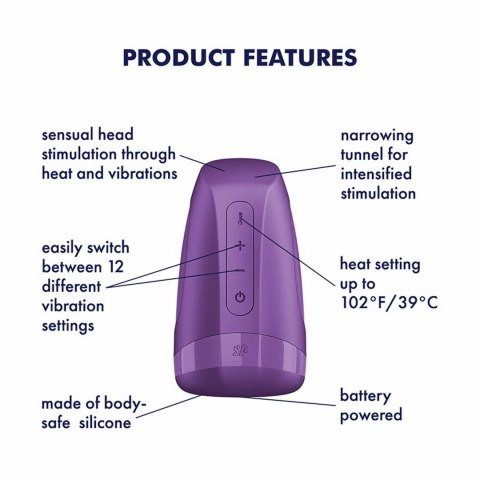 Men Heat Vibration - Battery Series - dark berry