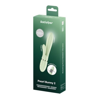 Satisfyer Pearl Bunny 2 - wibrator króliczek z perłami, jasnozielony