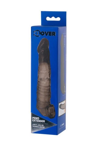 Sleeve ToyFa Xlover, to increase size, TPE, black,transparent , 22,5 cm