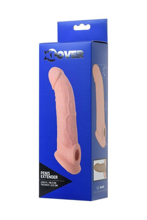 Sleeve ToyFa Xlover, to increase size, TPE, flesh color, 16,5 cm