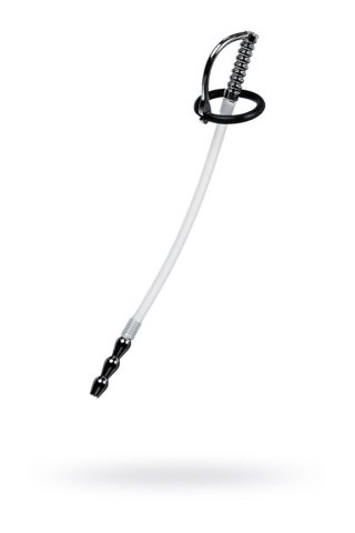Urethral catheter TOYFA Metal, with replaceable securing rings, silicone, silver, 23cm
