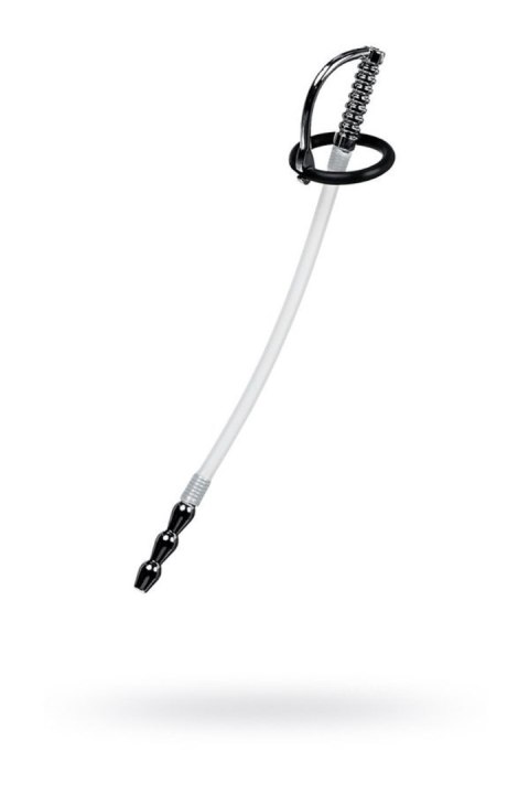 Urethral catheter TOYFA Metal, with replaceable securing rings, silicone, silver, 23cm