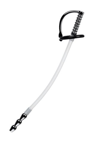 Urethral catheter TOYFA Metal, with replaceable securing rings, silicone, silver, 23cm