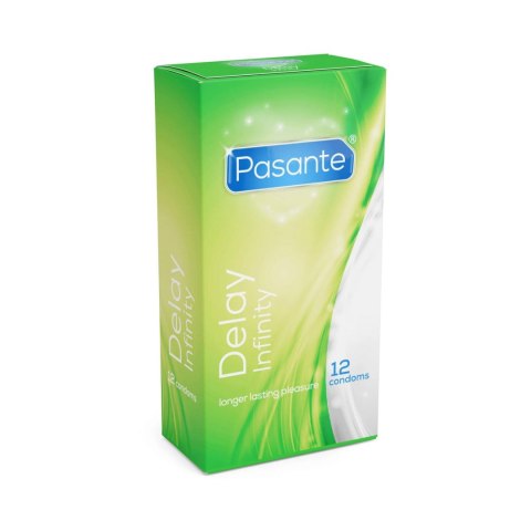 Pasante Delay Infinity - prezerwatywy opóźniające 53 mm, 12 szt.