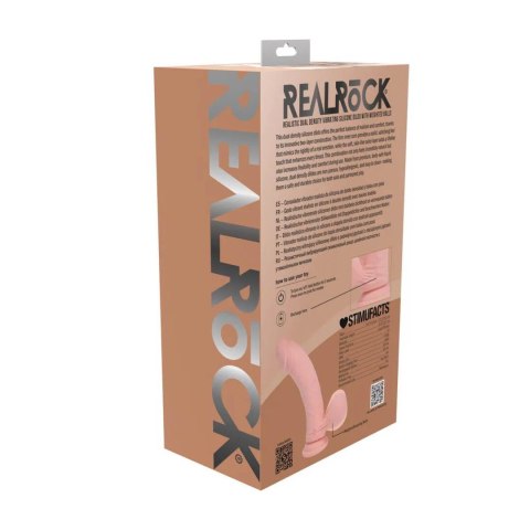 Dual Density Rechargeable Liquid Silicone Vibrator - Curved with Weighted Balls - 6" / 15 cm - Flesh