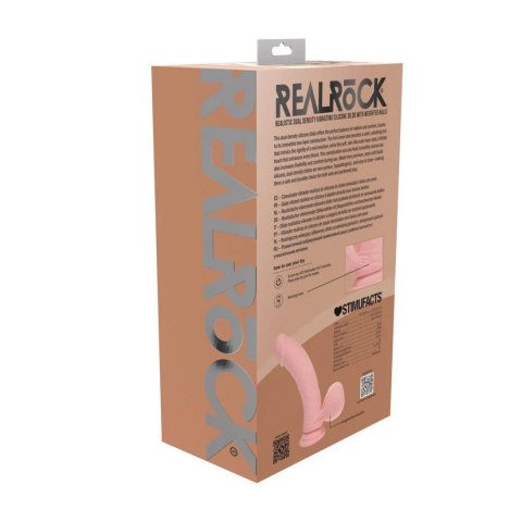 Dual Density Rechargeable Liquid Silicone Vibrator - Curved with Weighted Balls - 8" / 20 cm - Flesh