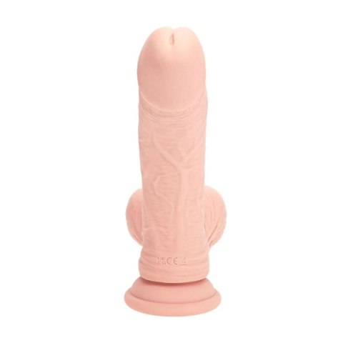 Dual Density Rechargeable Liquid Silicone Vibrator - Curved with Weighted Balls - 8" / 20 cm - Flesh