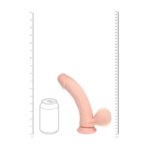 Dual Density Rechargeable Liquid Silicone Vibrator - Curved with Weighted Balls - 8" / 20 cm - Flesh
