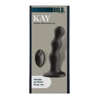 Bold Kay - wibrator kulkowy z przyssawką i pilotem, 17,5 cm