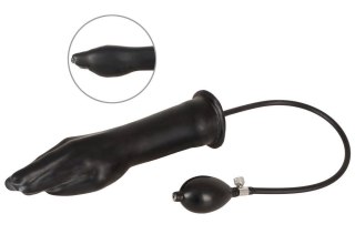 LateX - nadmuchiwane dildo w kształcie dłoni, czarne, 25 cm