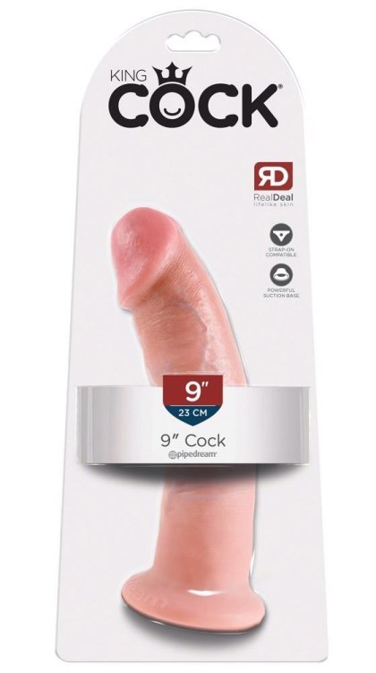 Pipedream King Cock - realistyczne dildo 24 cm z przyssawką, jasne