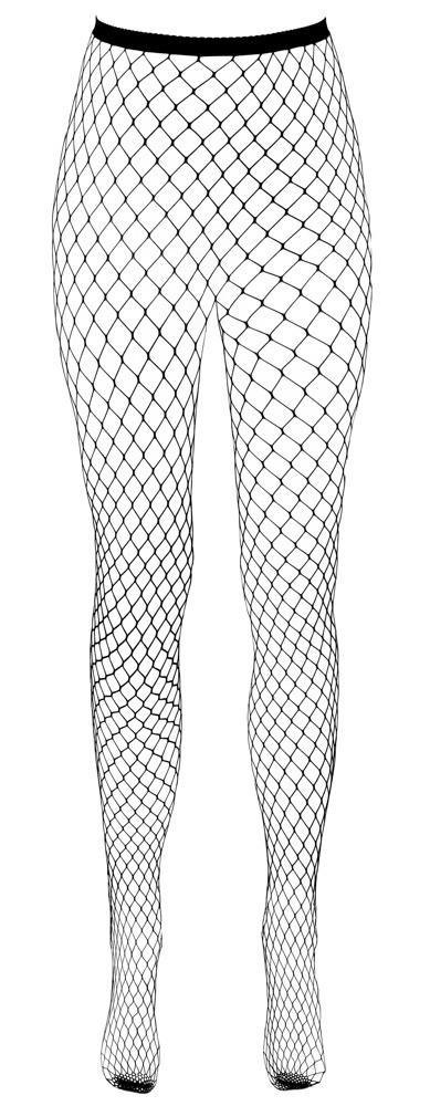 Cottelli Legware - kabaretki z otwartym krokiem, czarne S-L