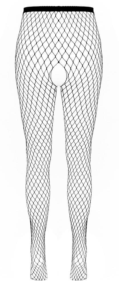 Cottelli Legware - kabaretki z otwartym krokiem, czarne S-L