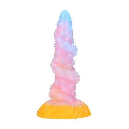 Fiction Cock Rainbow Kraken - tęczowy korek analny, 17,5 cm