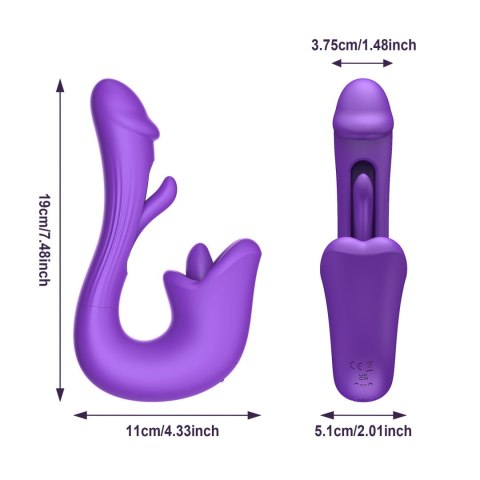 Tongue Flap Dual Vibe - wibrator punktu G z języczkiem do łechtaczki