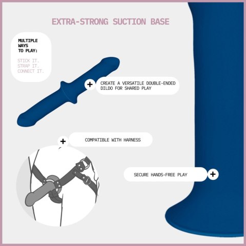 Adrien Lastic Hitsens 1 - dildo o podwójnej gęstości, 7", niebieskie