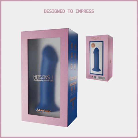 Adrien Lastic Hitsens 1 - dildo o podwójnej gęstości, 7", niebieskie