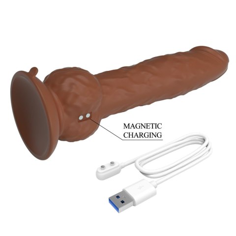 Pretty Love Eren Dual Sensor Thrusting Dildo - Brown